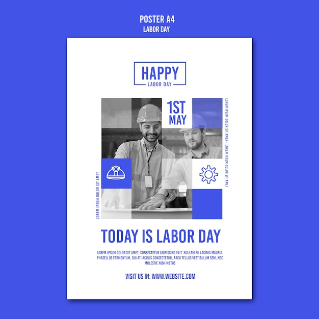 Free PSD labor day template  design