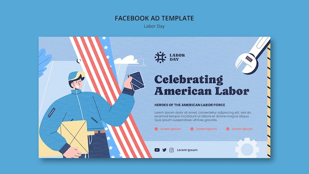 Free PSD labor day template design