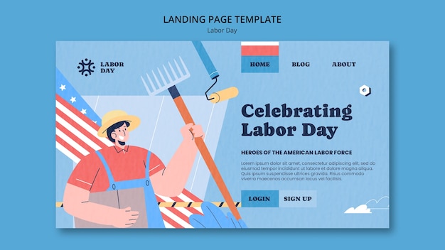 Free PSD labor day template design