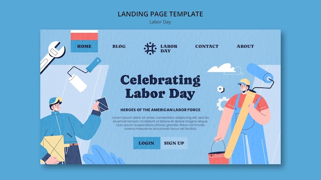 Free PSD labor day template design