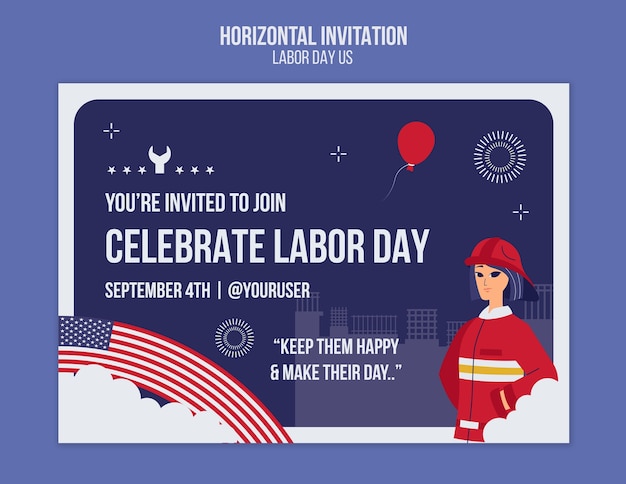 Free PSD labor day template design