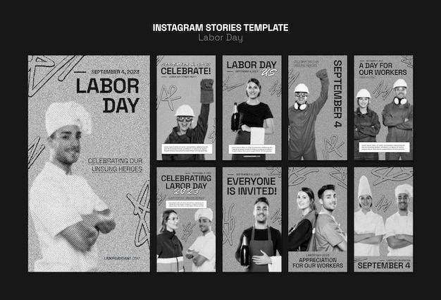 Free PSD labor day us template design