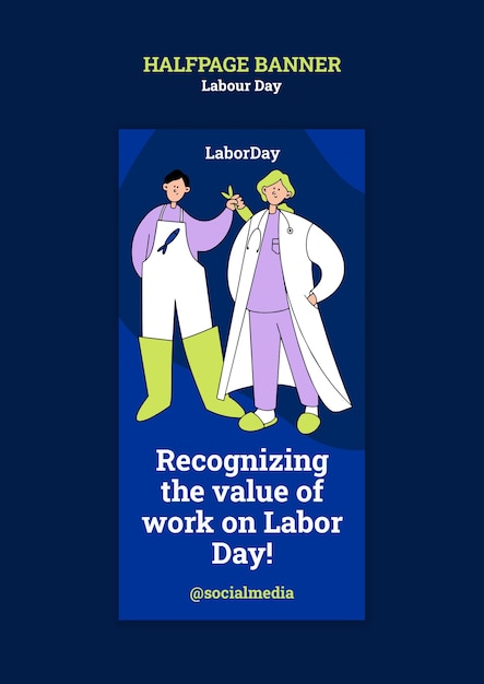 Free PSD labour day celebration banner template