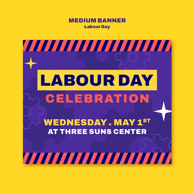 Free PSD labour day celebration banner template