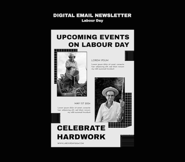 Free PSD labour day celebration digital newsletter