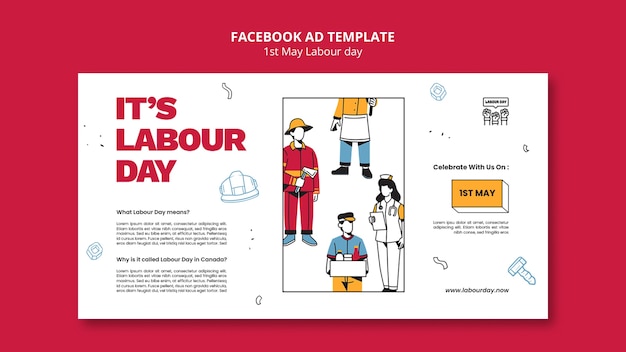 Free PSD labour day celebration facebook template