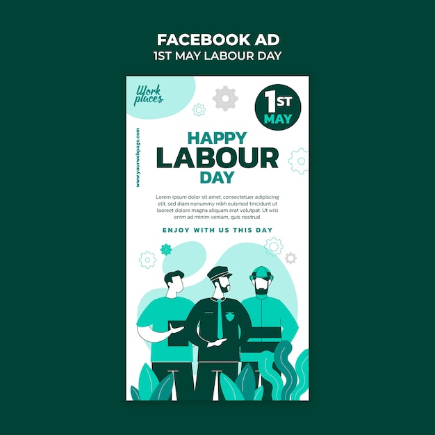 Free PSD labour day celebration facebook template