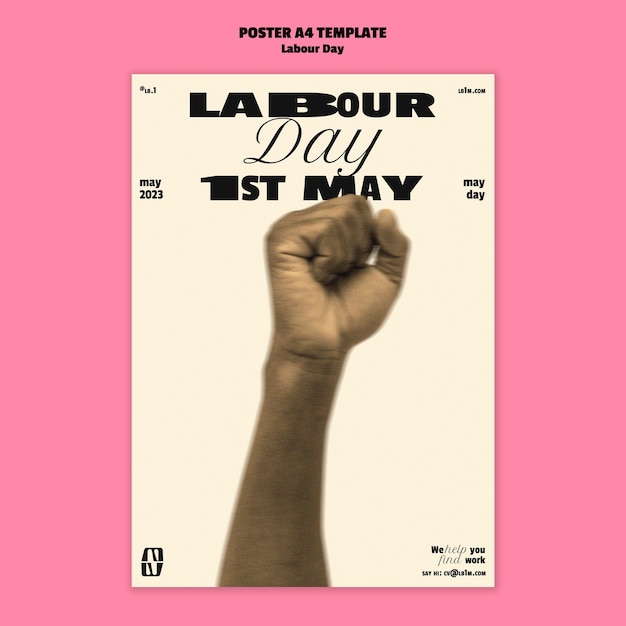 Free PSD labour day celebration poster template