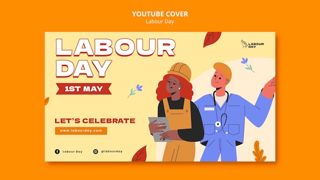 Free PSD labour day celebration youtube cover