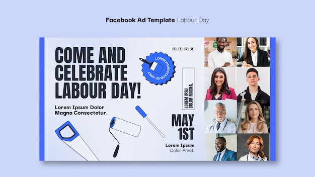 Free PSD labour day design template