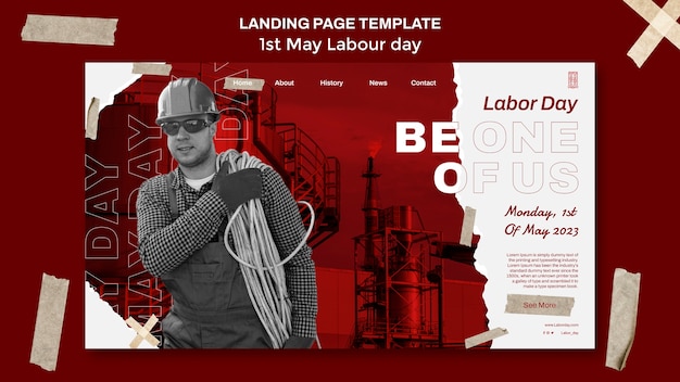 Free PSD labour day template design