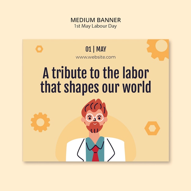 Free PSD labour day template design