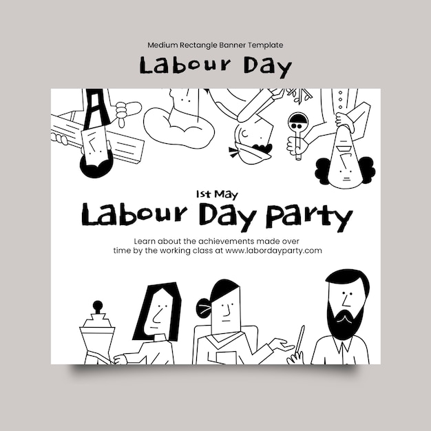 Free PSD labour day template design