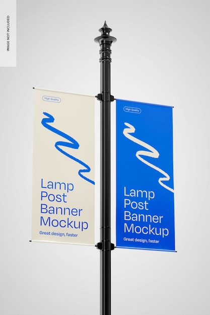 Lamp Post Banner Mockup