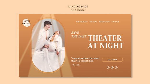 Free PSD landing page art and theater ad template