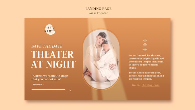 Landing page art and theater template