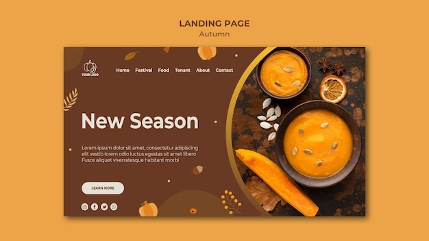 Free PSD landing page autumn fest template