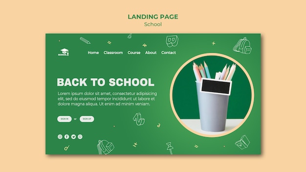 Landing page back to school template