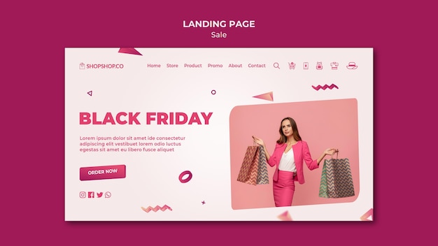 Free PSD landing page black friday template