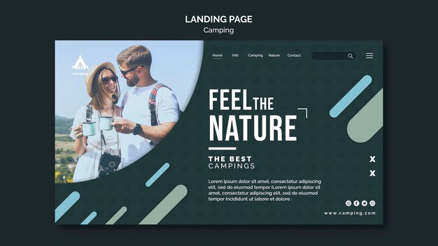 Landing page camping place template