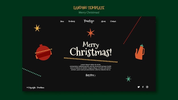 Free PSD landing page for christmas