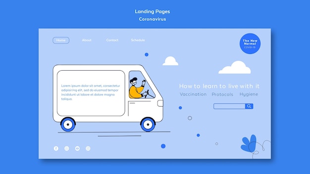 Landing page for coronavirus new normal lifestyle
