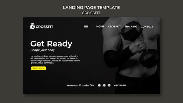 Landing page for crossfit exercise