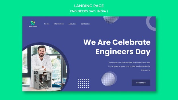 Landing page for engineers day celebration