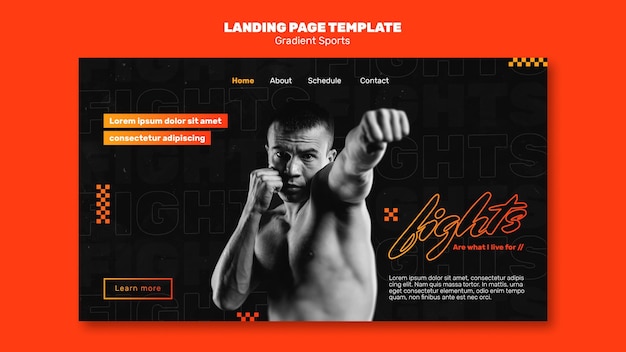 Landing page fighting sports template