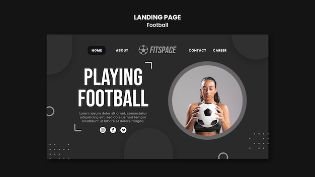 Free PSD landing page football ad template