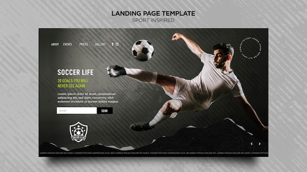 Free PSD landing page for football club