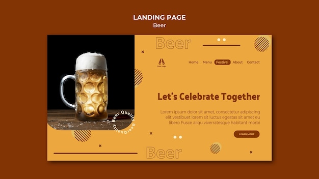 Free PSD landing page for fresh beer