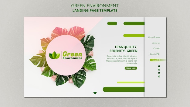 Landing page for green environment