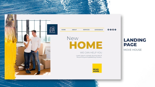 Free PSD landing page for home relocation services