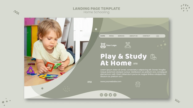 Free PSD landing page home schooling template