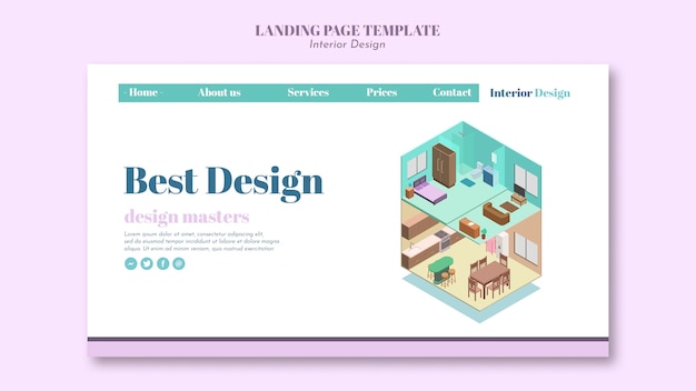 Free PSD landing page interior design template