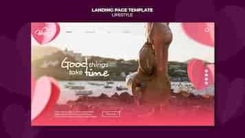 Free PSD landing page lifestyle template design