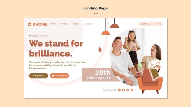 Landing page for new family home