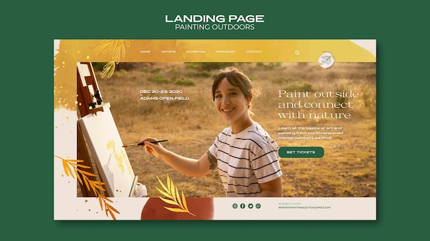 Free PSD landing page painting outside template