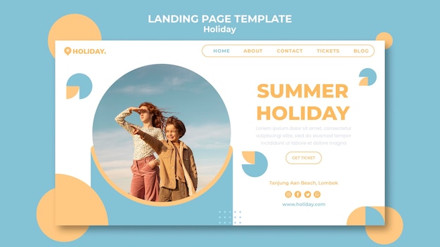 Free PSD landing page for summer holiday