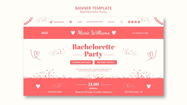 Free PSD landing page template for bachelorette party