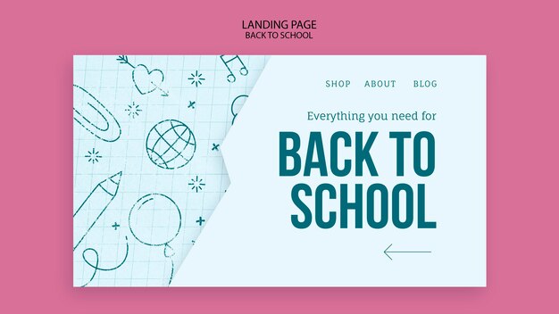 Free PSD landing page template for back to school