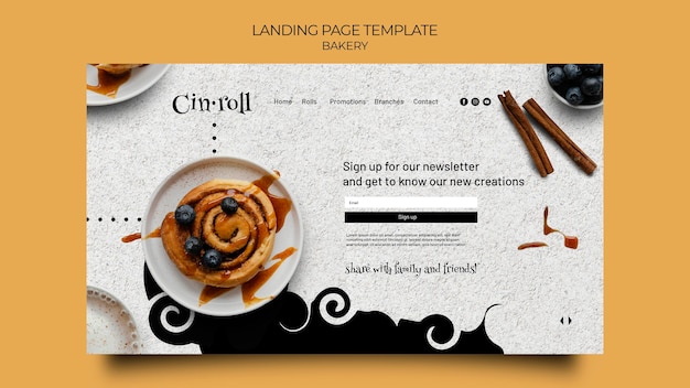 Landing page template for bakery shop