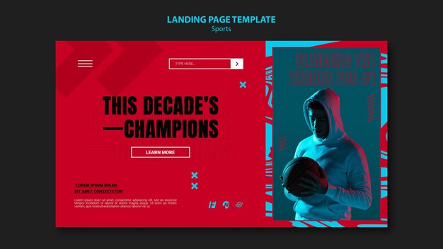 Free PSD landing page template for basketball game