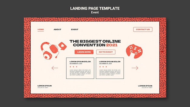 Landing page template for biggest online convection 2021