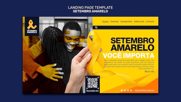 Landing page template for brazilian suicide prevention month awareness