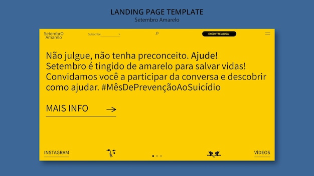 Landing page template for brazilian suicide prevention month awareness