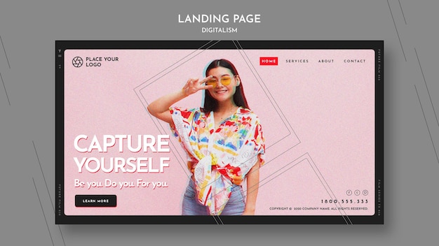 Landing page template for capture yourself theme