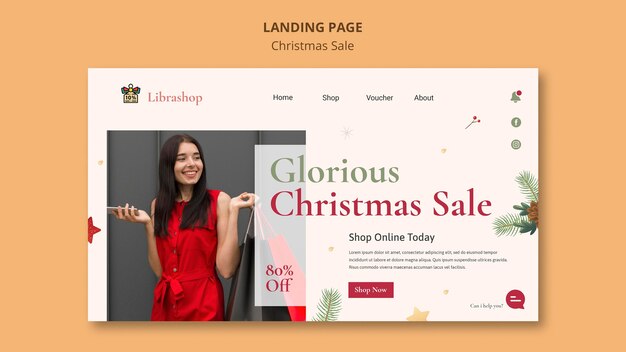 Landing page template for christmas sale