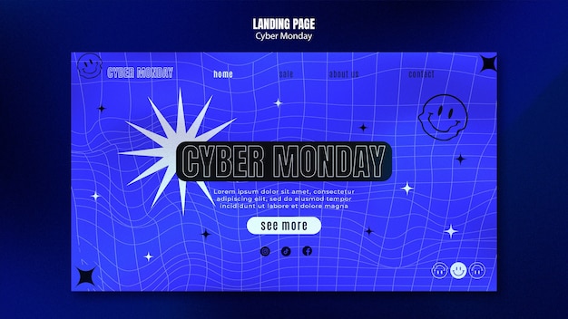 Landing page template for cyber monday sales